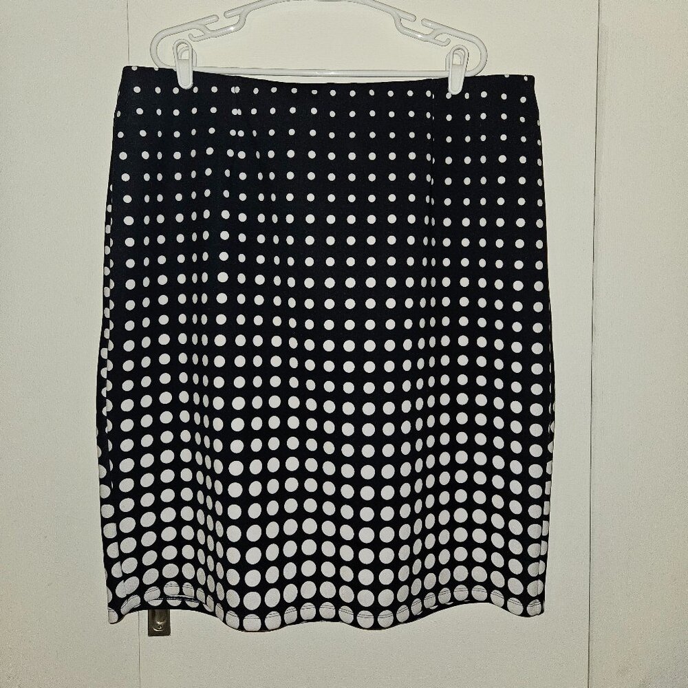 Cato Navy Blue & White Polka Dot Straight Skirt (22/24W)